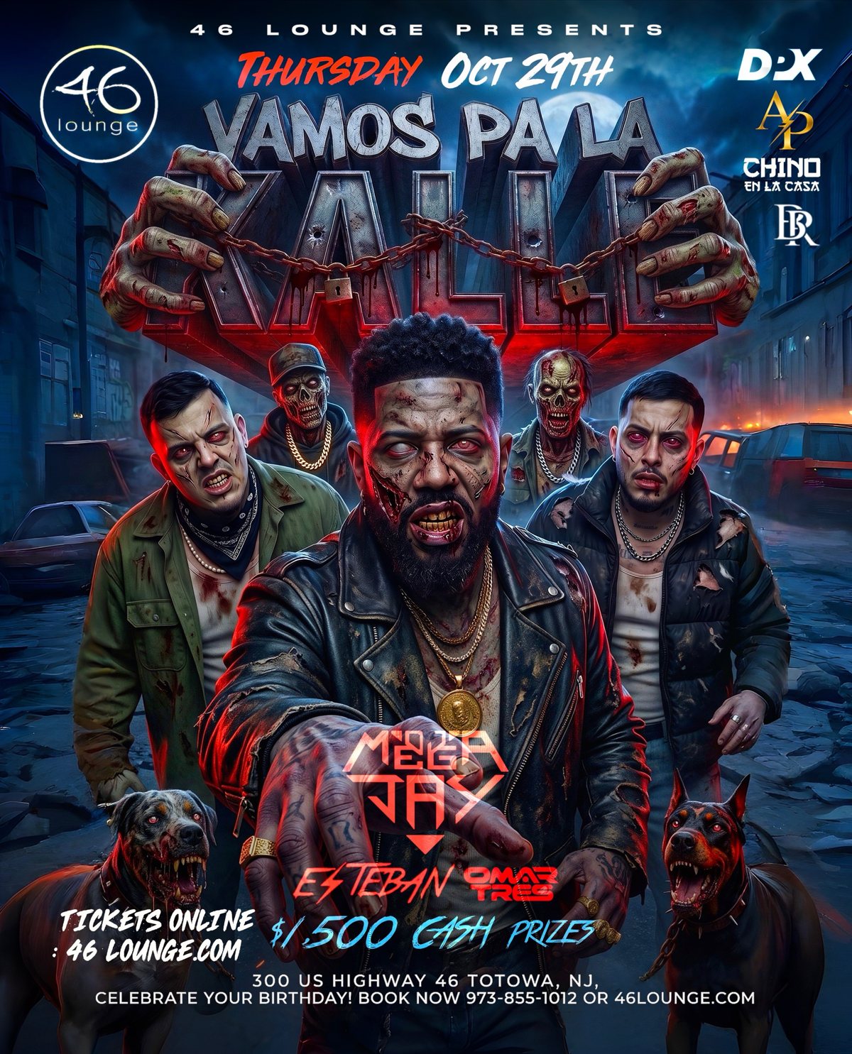 Vamos Pa La Kalle flyer, Thursday October 29 at 46 Lounge, Totowa NJ